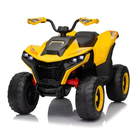 Quad Elettrico per Bambini ATV Speed Giallo 12V con Luci LED Bluetooth