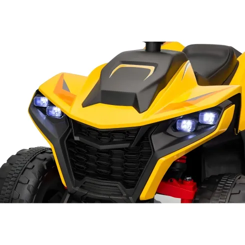 Quad Elettrico per Bambini ATV Speed Giallo 12V con Luci LED Bluetooth