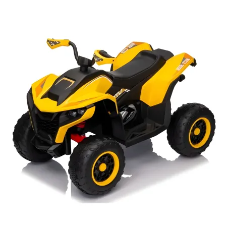 Quad Elettrico per Bambini ATV Speed Giallo 12V con Luci LED Bluetooth