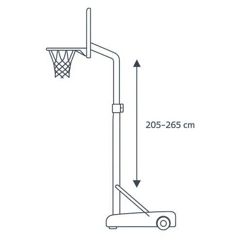 Colonna Basket Regolabile 205-265 cm Piantana Canestro da Esterno