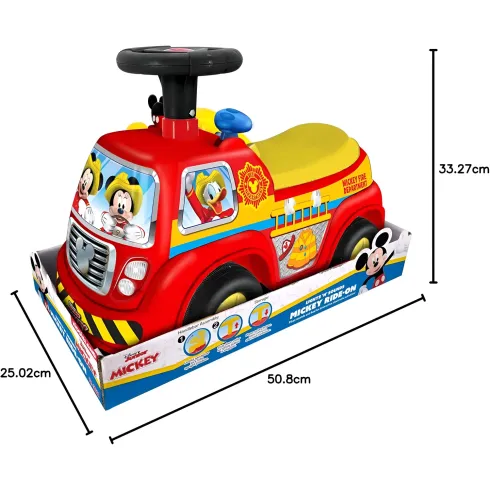 Camion dei Pompieri Cavalcabile per Bambini Topolino 1+ Licenza Disney
