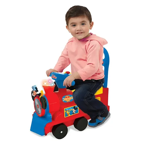 Treno Cavalcabile Topolino per Bambini Disney con Suoni e Luci