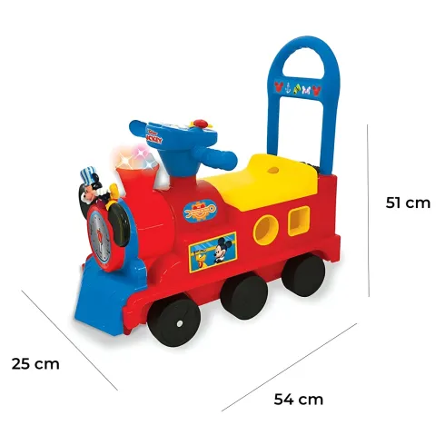 Treno Cavalcabile Topolino per Bambini Disney con Suoni e Luci