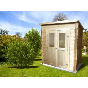 Casetta in Legno Grezzo da Giardino 200x118x205 cm 28 mm Blockhouse 2