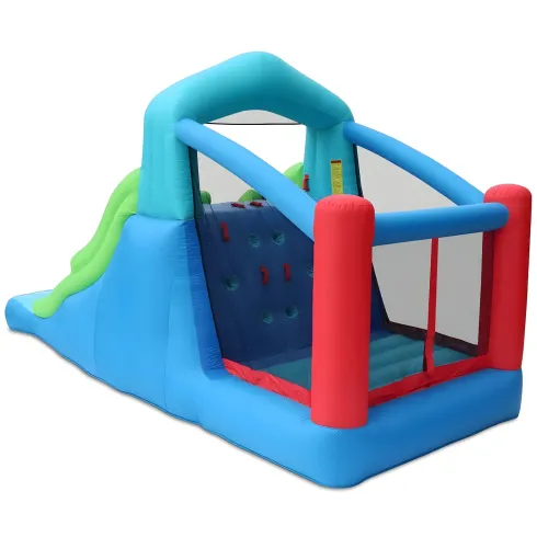 Castello Gonfiabile per Bambini da Esterno Triplo Scivolo e Arrampicata