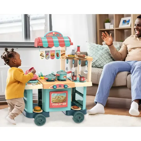 Set Cucina Giocattolo Fast Food per Bambini Completa con Accessori