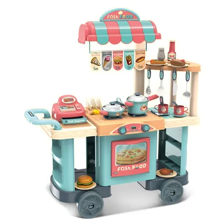 Set Cucina Giocattolo Fast Food per Bambini Completa con Accessori