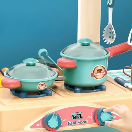 Set Cucina Giocattolo Fast Food per Bambini Completa con Accessori