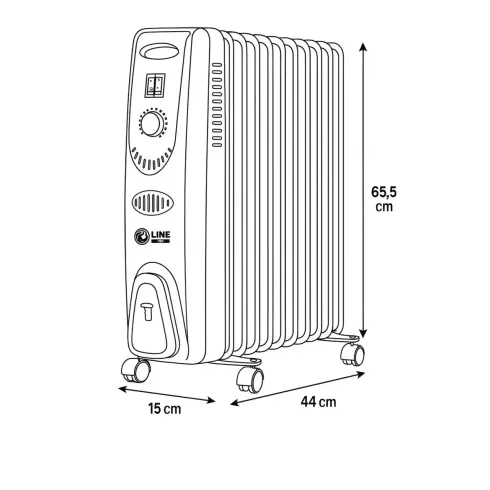 Radiatore Elettrico ad Olio 9 Elementi 2000W Regolabile Termostato