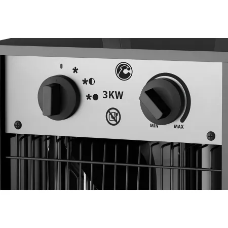 Stufa Elettrica Portatile 3000W Termoventilatore Regolabile Nero