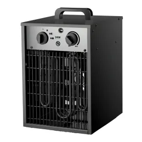 Stufa Elettrica Portatile 1000/2000W Termoventilatore Regolabile Nero