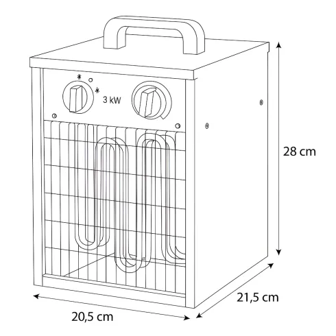 Stufa Elettrica Portatile 1000/2000W Termoventilatore Regolabile Nero