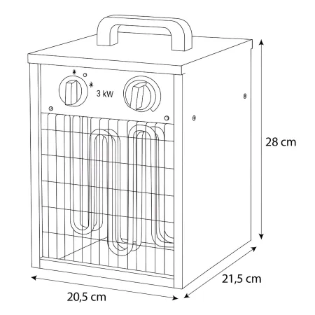 Stufa Elettrica Portatile 1000/2000W Termoventilatore Regolabile Nero