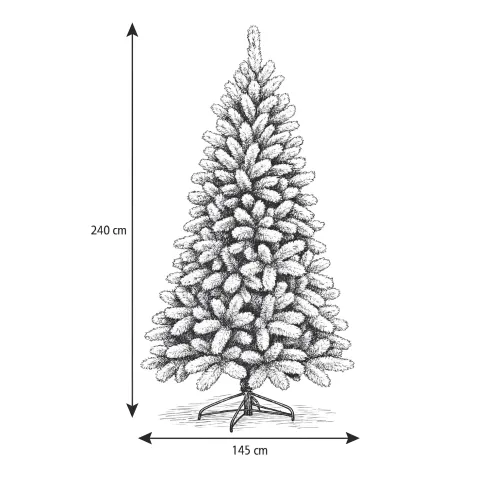 Albero di Natale Innevato Altezza 240 cm Artificiale Rami in PVC