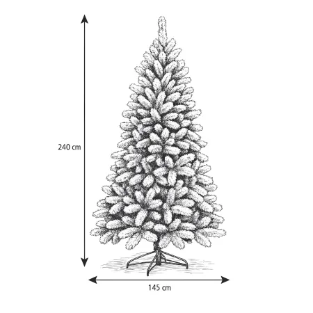 Albero di Natale Innevato Altezza 240 cm Artificiale Rami in PVC