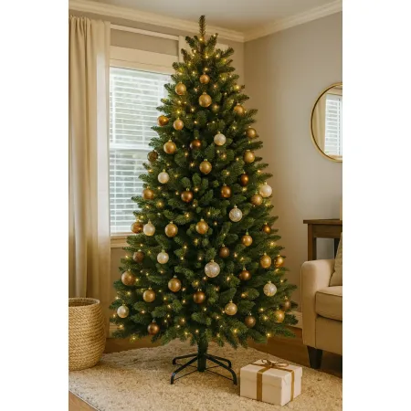 Albero di Natale Effetto Realistico Verde Altezza 240 cm in PVC PE