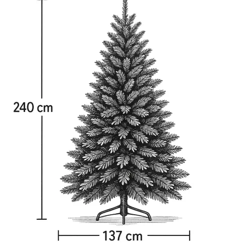 Albero di Natale Effetto Realistico Verde Altezza 240 cm in PVC PE