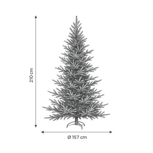 Albero di Natale Artificiale Altezza 210 cm Rami Realistici in PVC