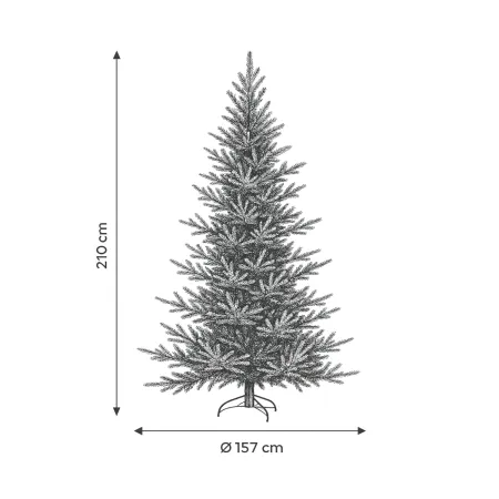 Albero di Natale Artificiale Altezza 210 cm Rami Realistici in PVC