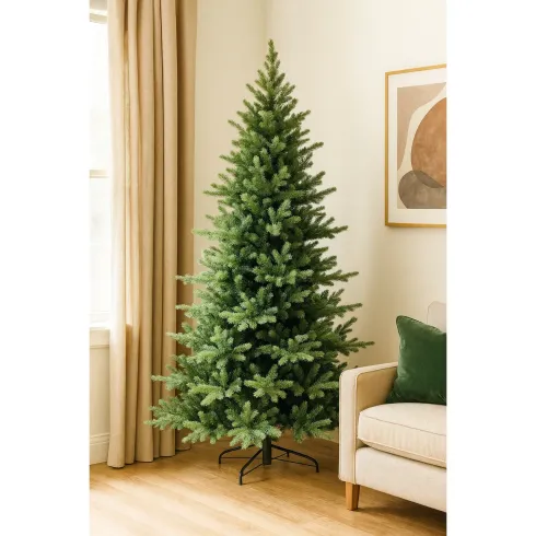 Albero di Natale Artificiale Altezza 240 cm Rami Realistici in PVC