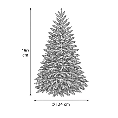 Albero di Natale Alto 150 cm Verde Effetto Realistico in PE PVC