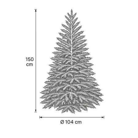 Albero di Natale Alto 150 cm Verde Effetto Realistico in PE PVC