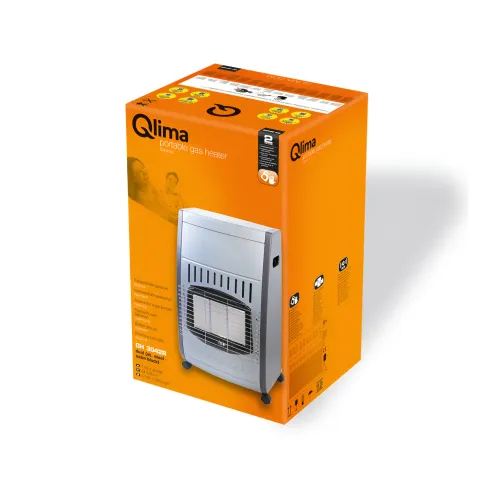 Stufa a Gas Infrarossi 4.2 Kw Portatile 3 Livelli con Regolatore Nero