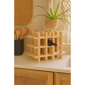 Portabottiglie in Legno Pino Naturale Espositore Modulare da Appoggio 2