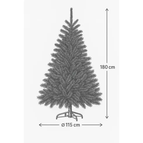 Albero di Natale Pino Verde Folto Alto 180 cm Realistico