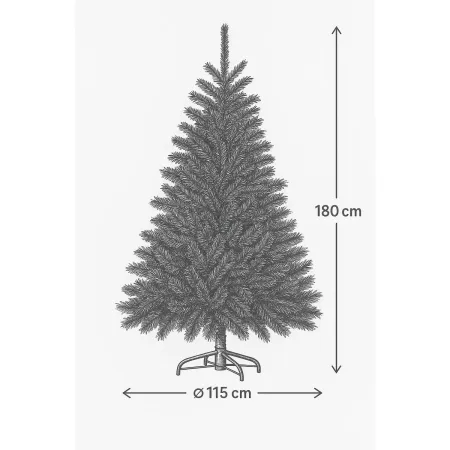 Albero di Natale Pino Verde Folto Alto 180 cm Realistico