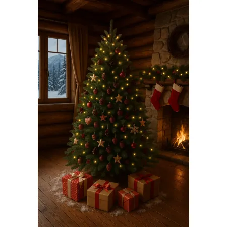 Albero di Natale Alto 150 cm Verde Effetto Realistico in PE PVC