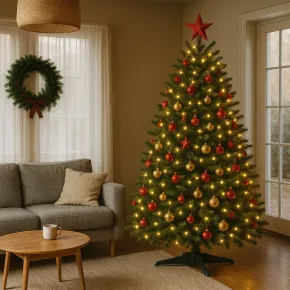 Albero di Natale Alto 150 cm Verde Effetto Realistico in PE PVC 2
