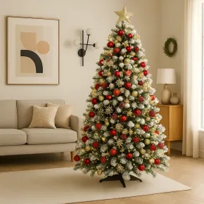 Albero di Natale Innevato Altezza 240 cm Artificiale Rami in PVC 2