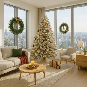 Albero di Natale con Effetto Neve Realistico 180 cm Rami Innevati in PVC 2