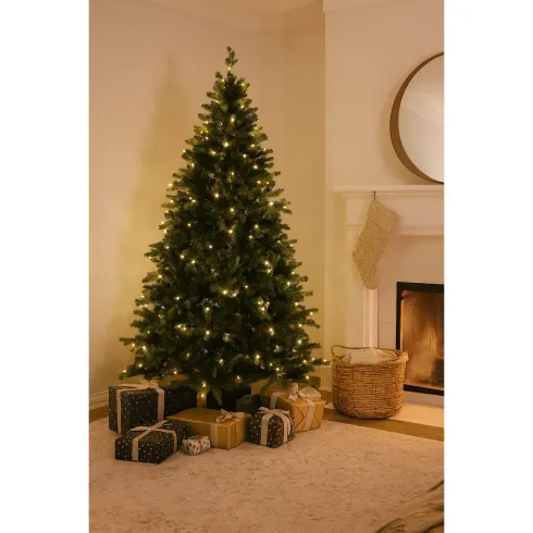 Albero di Natale 210 cm in PVC con Rami Folto e Realistico da Montare