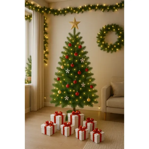 Albero di Natale Alto 270 cm Pino Verde Folto Senza Addobbi