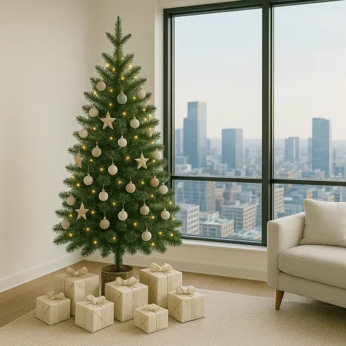 Albero di Natale Pino Verde Folto Alto 210 cm Realistico