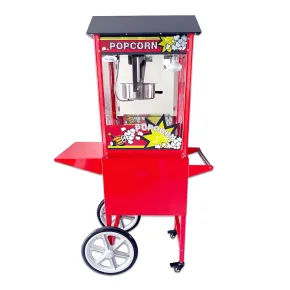 Macchina per Popcorn con Carrello Rosso Professionale Acciaio Modulare