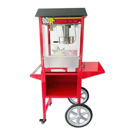 Macchina per Popcorn con Carrello Rosso Professionale Acciaio Modulare