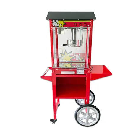Macchina per Popcorn con Carrello Rosso Professionale Acciaio Modulare