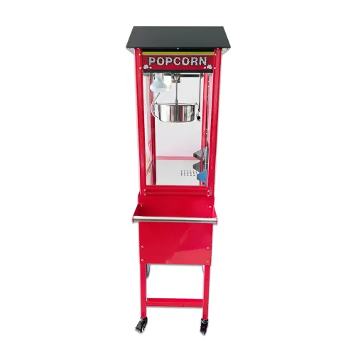 Macchina per Popcorn con Carrello Rosso Professionale Acciaio Modulare