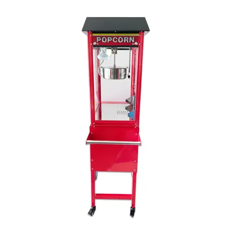 Macchina per Popcorn con Carrello Rosso Professionale Acciaio Modulare