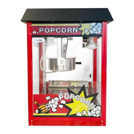 Macchina per Popcorn con Carrello Rosso Professionale Acciaio Modulare
