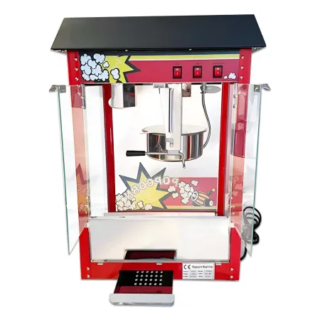 Macchina per Popcorn con Carrello Rosso Professionale Acciaio Modulare