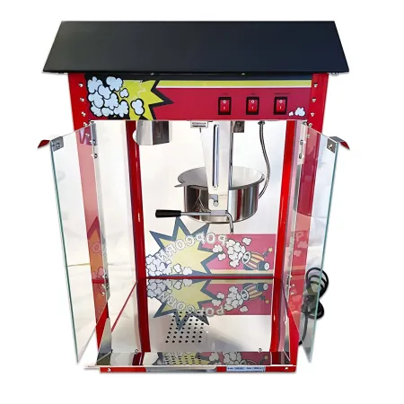 Macchina per Popcorn con Carrello Rosso Professionale Acciaio Modulare