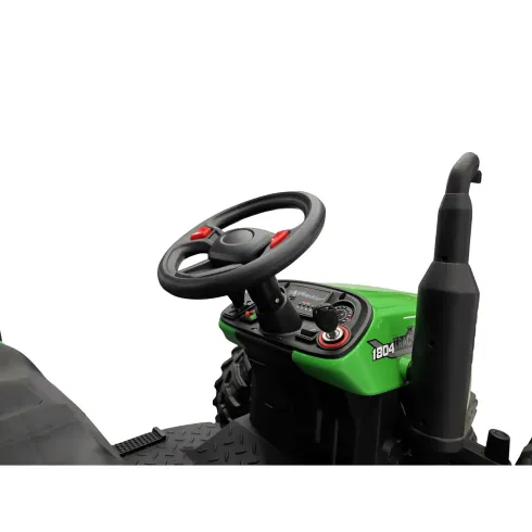 Trattore Elettrico per Bambini 24V con Rimorchio Ribaltabile Verde