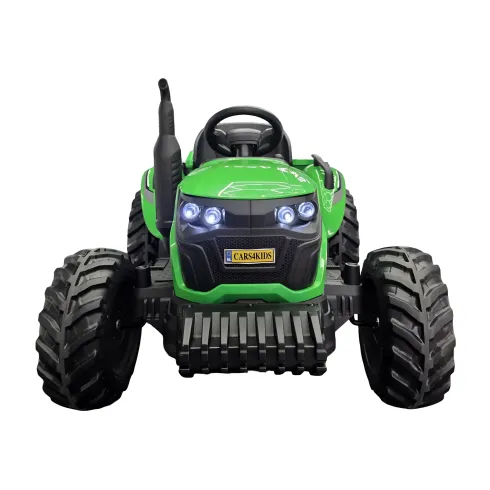 Trattore Elettrico per Bambini 24V con Rimorchio Ribaltabile Verde