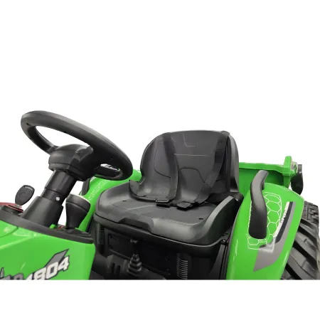 Trattore Elettrico per Bambini 24V con Rimorchio Ribaltabile Verde