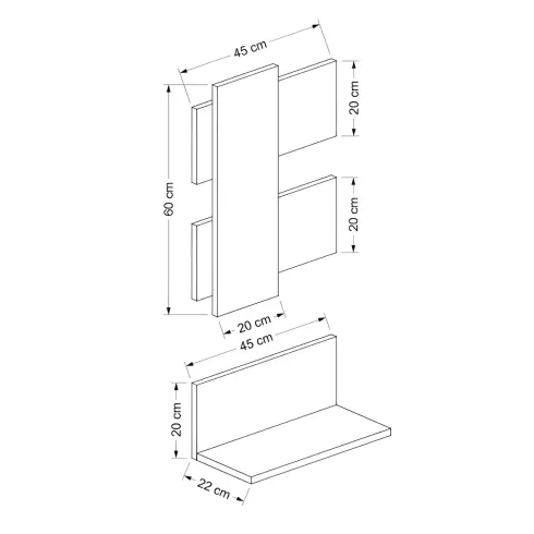 Composizione di Mensole Eleganti Scaffale a Muro con Ripiano da Ingresso