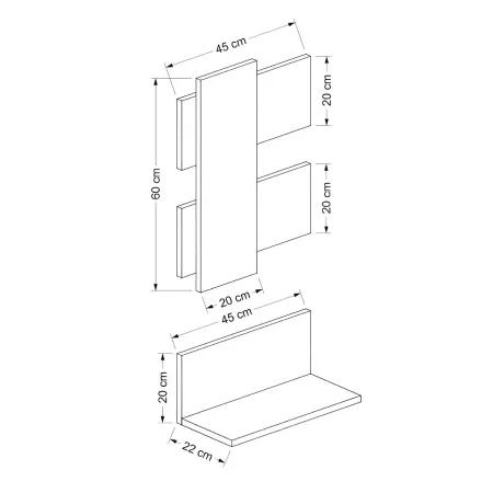 Composizione di Mensole Eleganti Scaffale a Muro con Ripiano da Ingresso